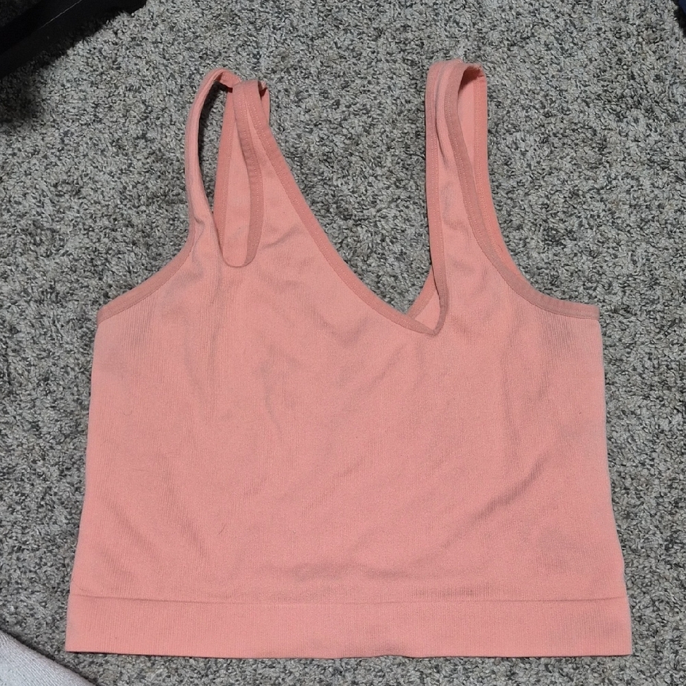Colsie Dusty Pink Ribbed Tee